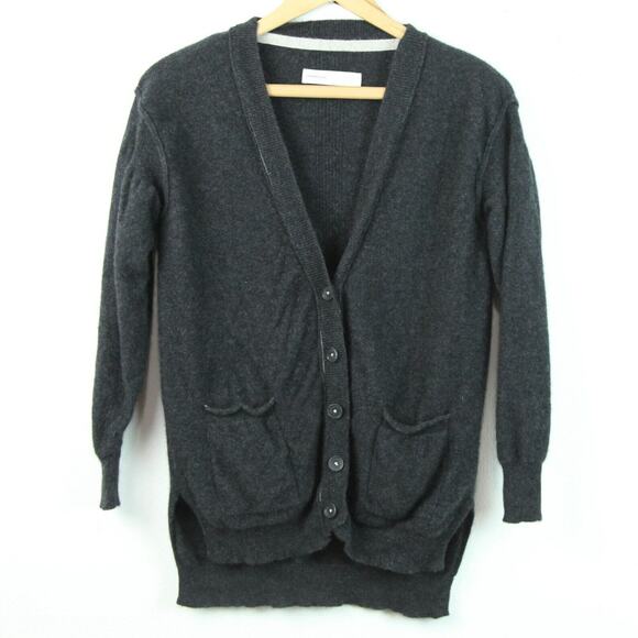 Pilcro Anthropologie XS Cardigan 100% Cashmere Button Up Preppy Academia Minimal - Picture 1 of 10